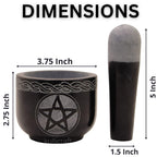 Mortar and Pestle Set Unique - Black Pestle and Mortar Bowl Solid Stone Grinder for Herbs Spice Guacamole Garlic Ginger Root