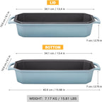 Bread Pan Cast Iron Loaf Pan with Lid Bread Loaf Pan 13x5 Inch Enameled Cast Iron Sourdough Bread Pan, LightBlue