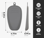 Carrotez Large Silicone Utensil Rest for Stove Top - Unbreakable Heat Resistant Silicone Spoon Rest for Kitchen Countertop - Oversized Wide Non-Scratch Spoon Holder for Camping - Grey