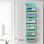 Simple Houseware 6 Clear Window Pocket Over Closet Door Storage Hanging Organizer for Bedroom, Bathroom, Pantry, Turquoise