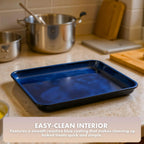Emeril Lagasse Large Stoneware Baking Sheet – Non Stick Stoneware Cookie Sheet & Baking Tray, Oven Safe Baking Trays for Oven, Ceramic Sheet Pan, 15.75"