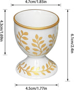 Cinf Ceramic Egg Cup Set of 2 Faux Porcelain Holder Breakfast Boiled Cooking Easy to Clean Childhood Memories Kitchen