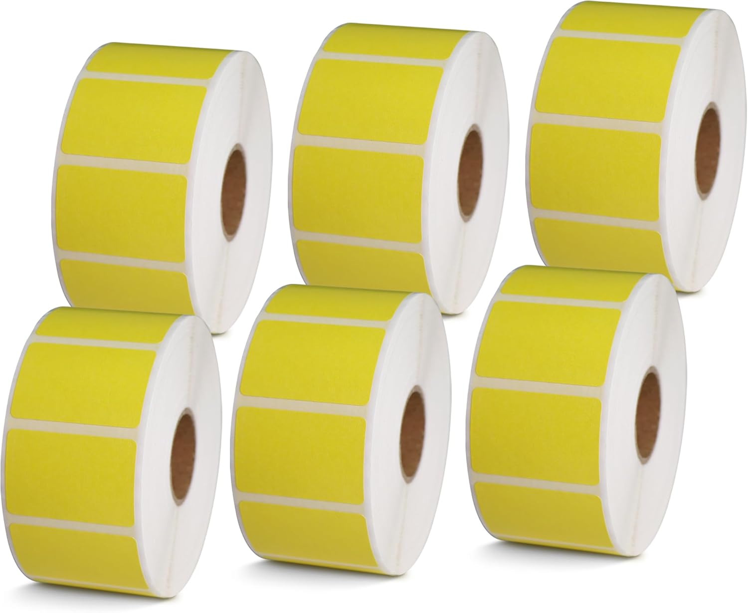 BETCKEY - 1.5" x 1" All Purpose & Address Labels Compatible with Zebra & Rollo Label Printer,Premium Adhesive & Perforated[Yellow, 6 Rolls, 7800 Labels]