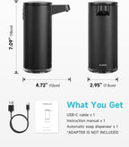 AIKE SensePro Automatic Soap Dispenser Type-C Rechargable, Stainless Matte Black Coating 12.8 fl.oz. for Liquid Soap