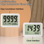 Digital Countdown Days Timer Clock- 9999 Days Count Down Timer with Stand Strong Magnetic Back for Retirement Wedding Vacation Birthday Exam Lab Kitchen Cooking