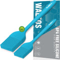 Walfos Silicone Basting Pastry Brush, Heat Resistant Pastry Brush Set, Strong Steel Core and One-Pieces Design, Perfect for BBQ Grill Baking Kitchen Cooking, BPA Free and Dishwasher Safe, 2 Pcs (Blue)