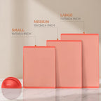 SMIRLY Plastic Cutting Board Set with Holder 3 Pieces, Non-Slip Dishwasher Safe Chopping Boards for Kitchen, Pink