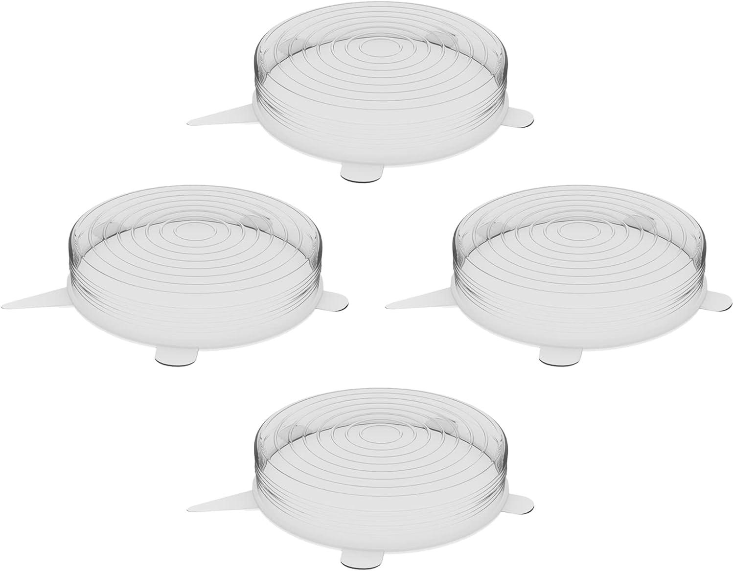 unwasted Reusable Silicone Lids (Large) – Upgrade Your Kitchen Gadgets with Our Silicone Covers for Food Storage – Reusable Silicone Stretch Lids and Food Covers for Containers Up to 9” (Pack of 4)