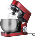 Stand Mixer, CUSIMAX 6.5QT Stainless Steel kitchen Electric Mixer 6-Speeds Tilt-Head Dough Mixers for Home Use with Dough Hook, Wire Whisk & Flat Beater, Splash Guard, Red