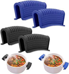 2 Pairs Silicone Pot Handle Holders,Hot Skillet Handle Covers,Anti-Slip Silicone Cast Iron Pans Handles,Pan Lids Dutch Ovens Baking Sheets Casserole Cookware