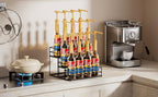 12 Bottle Capacity Coffee Syrup Organizer 3 Tier Coffee Syrup Stand Shelf for Coffee Bar Kitchen Small Wine Rack for Bar Family Storage for Syrup Wine Dressing