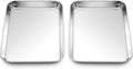Homikit 2 Pack Baking Sheet, 9 x 7 Inches Stainless Steel Cookie Tray Set for Cooking Toasting, Mini Metal Cookie Toaster Oven Baking Pan Non Stick, Rustproof & Mirror Finish, Dishwasher Safe