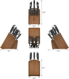 Cangshan Alps Series German Steel Forged 17-Piece Knife Block Set, Acacia (Black)