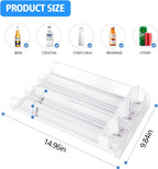 SOLY Drink Organizer for Fridge,Fridge Drink Dispenser for Fridge Automatic Pusher Glide,For Refrigerator Organizing Holds up to 14.96" D, Adjustable for 6-20oz