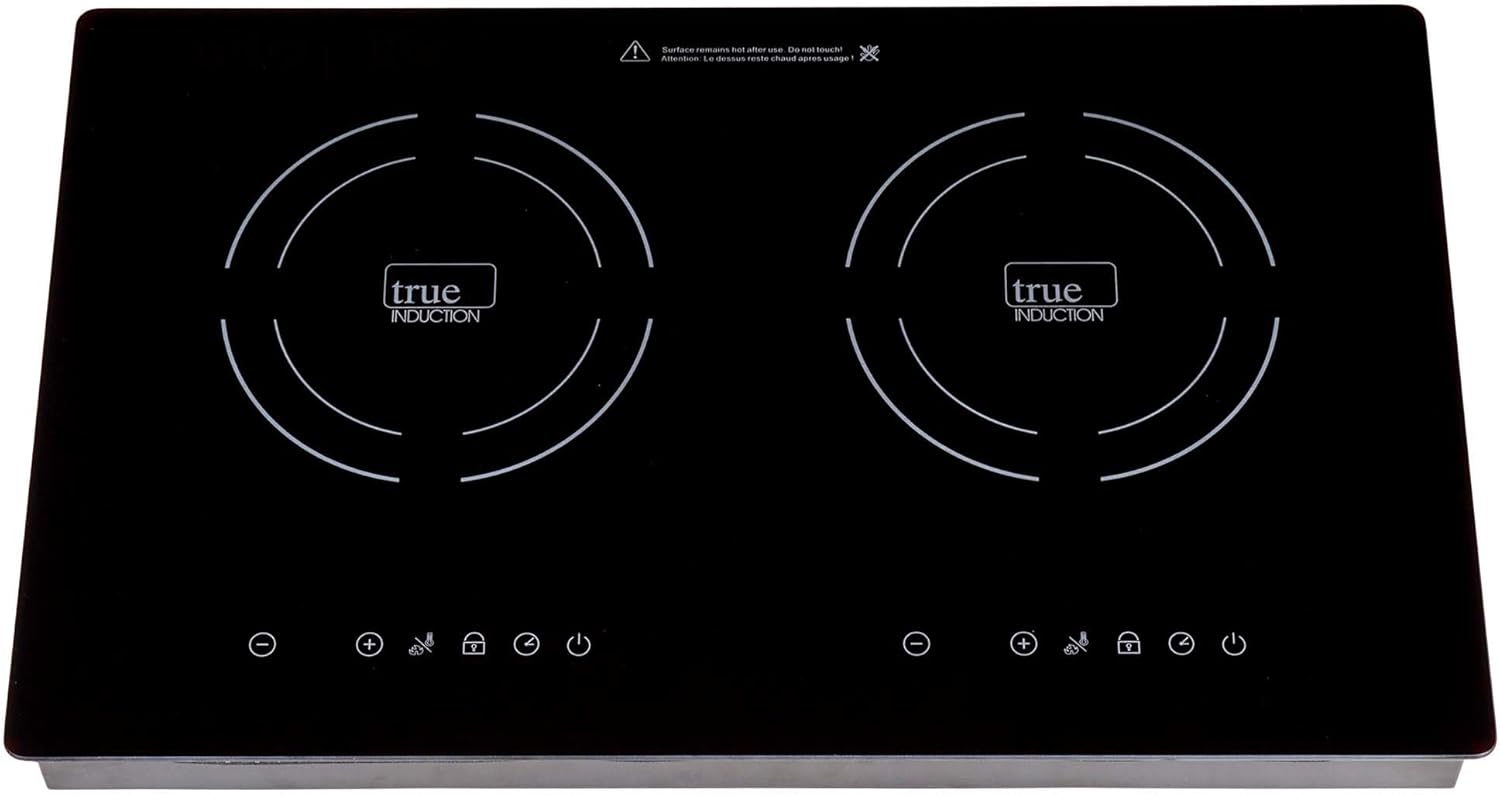 TI-2B 23 inch Built-In Dual Burner Induction Glass-Ceramic Cooktop, 1750W, UL858 Certified