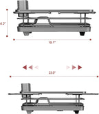Over Sink Dish Drying Rack with Drain Board, Stainless Steel 2 in 1 Sink Organization and Storage, Dish Drainer for Kitchen Counter, Home and Apartment Essentials, 12" W x 16.1~23" L, Silver