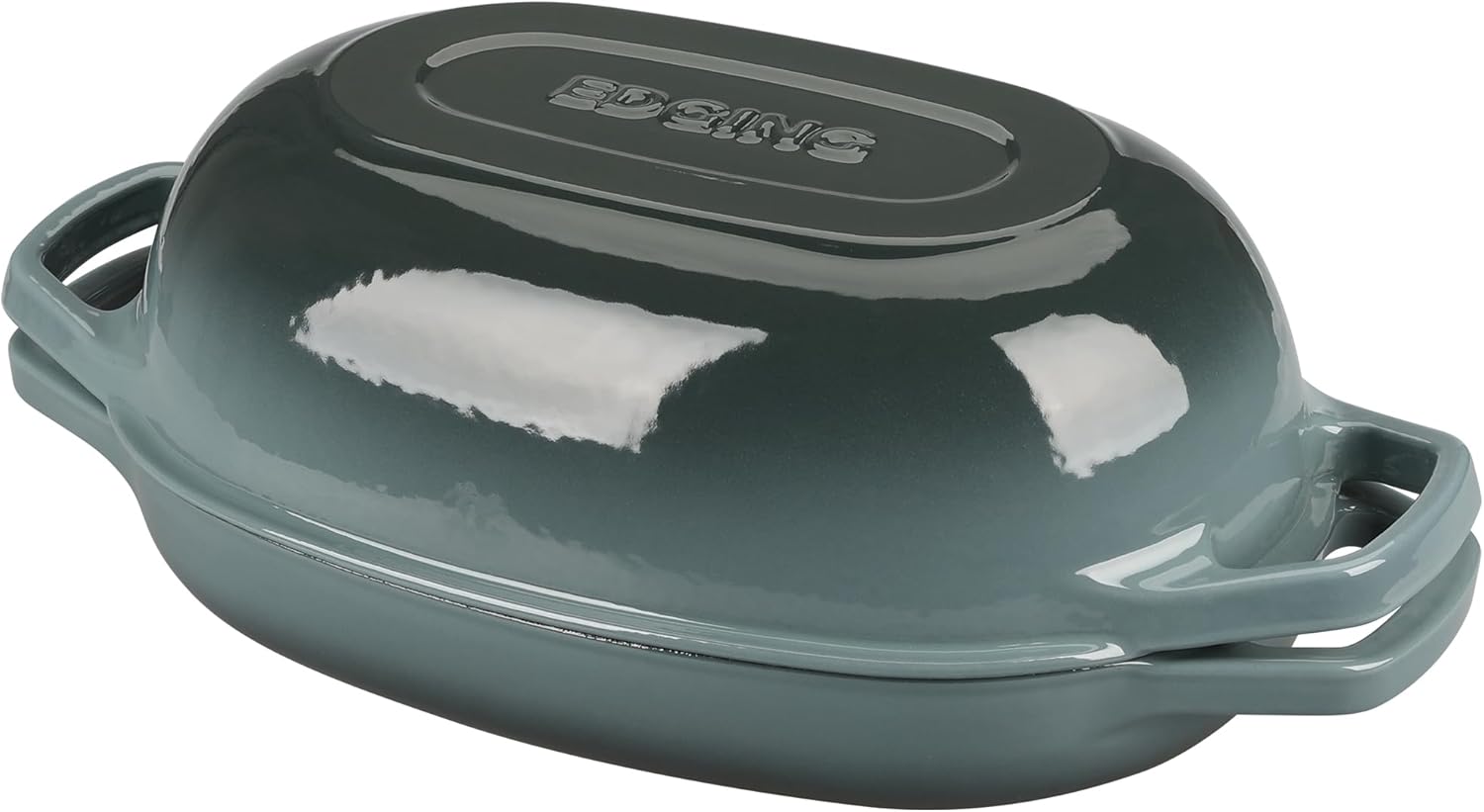 Enameled Cast Iron Dutch Oven Pot with Lid, Oval Dutch Oven for Bread Baking, Bread Oven for Homemade Sourdough Bread Baking, 5qt, Slateblue