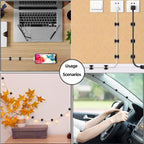100 PCS White Adhesive Cable Clips Cord Organizer (Small, Medium,Large),Wire Holder for Cable Management, Outdoor Light Clips Light Hooks for LED String,Car Dash Cam, Extension Cord (White)
