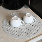 Kitchen Sink Mat, Dish Drying Mat, Sink Protector Mats for Bottom of Kitchen Sink, Fast Draining Sink Mats with Grid, 2 Pack White