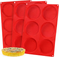 Jumbo Muffin Top Pan, 4 Inch Extra Large Egg Baking Pan for Oven Silicone Molds for Breakfast Sandwiches, English muffins, Whoopie Pies, Corn Bread, Egg bites, 2 Pack Red