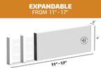 6 Pack Drawer Dividers 4 Inch High, 11”-17" Adjustable Bamboo Organizers Large Expandable Drawer Separators for Cloths, Dresser, Bedroom, Bathroom, Baby Drawer, Office & Kitchen Utensils (White)