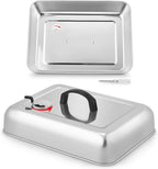 13 x 9.75Inch Cheese Melting Domes, HaSteeL Rectangular Basting Steam Cover with Adjustable Vent, Heavy Duty Stainless Steel Grill Lid for Flat Top Griddle Outdoor & Indoor, Dishwasher Safe(2-Pack)