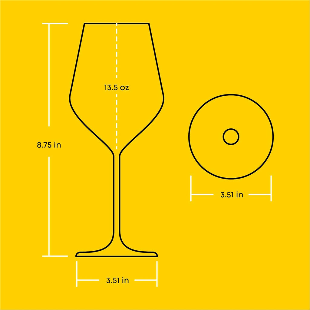 JoyJolt Layla White Wine Glasses, Set of 4 Italian Glasses, 13.5 oz Clear – Made in Europe