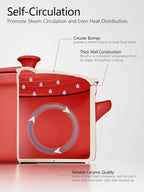LE TAUCI 3 qt Ceramic Dutch Oven for Bread Baking with Silicone Sling- Lightweight, Non-Toxic, No Seasoning Needed- Oven, Microwave & Dishwasher Safe, Ideal for Home Bakers & Beginners, Chili Red