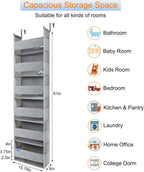 Extra Large Over The Door Organizer Storage 6-Shelves and 12 Side Pockets, Heavy Duty Hanging Door Organizer for Closet Bathroom Bedroom Nursery Pantry, Grey