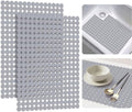 Bligli 2-Pack Kitchen Sink Mat: PVC Eco-Friendly Adjustable Sink Protector | Sink liner Pad | Dish Drying Mats, Easy to Clean & DIY Cut | 15.7 x 11.8 inch (Solid Grey)
