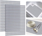 Bligli 2-Pack Kitchen Sink Mat: PVC Eco-Friendly Adjustable Sink Protector | Sink liner Pad | Dish Drying Mats, Easy to Clean & DIY Cut | 15.7 x 11.8 inch (Solid Grey)