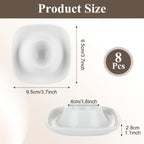8PCS Ceramics Egg Holder, Stackable Egg Cups for Soft Boiled Eggs, White Egg Cups Porcelain Egg Dish with Base for Hard and Soft Eggs