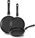 Sunhouse 3-Piece Nonstick Frying Pan Set - 8", 9.5", 11" Aluminum Frying Pan with Non-Stick Coating, PFOA-FREE, Stay-cool Handles - Gas, Ceramic