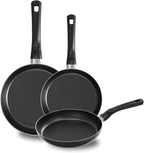 Sunhouse 3-Piece Nonstick Frying Pan Set - 8", 9.5", 11" Aluminum Frying Pan with Non-Stick Coating, PFOA-FREE, Stay-cool Handles - Gas, Ceramic