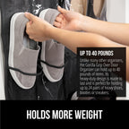 GORILLA GRIP Over the Door Shoe Organizer, 24 Large Breathable PVC Pockets, Space Saving Hanging Storage Holder, Closet Rack Hanger Holds Up to 40 lbs, Hangs on Closets for Shoes 2 Pack, Black