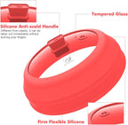 Microwave Splatter Cover Glass Splatter Guard Lid with Collapsible Silicone for Food Plate Cover 9 inch Red