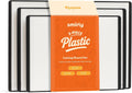 SMIRLY Plastic Cutting Board Set 3 Pieces, Non-Slip Dishwasher Safe Chopping Boards for Kitchen, Black & White