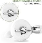 Can Opener Manual Tin Opener Stainless Steel Heavy Duty, Oversized Hand-held Easy Rotary Knob, Safe Cut Manual Can Opener with Non-Slip Handle, Smoother Cut Sharp Blade for Seniors Kitchen Tool, White