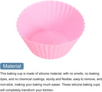 uxcell 42Pcs Silicone Cupcake Liners, Non-Stick Baking Cups, for Cooking Eggs, Baking Muffins and Make a Cake(Pink)