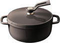 Vermicular Oven Pot 2.0 | Lightweight Enameled Cast Iron Pot | 14cm (1 Qt) | Non-Toxic | Induction-compatible | Dutch Oven | Made in Japan | Hazelnut Brown