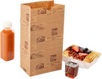 Restaurantware Bag Tek 8 Lb Disposable Lunch Bags 100 Sturdy Take Out Bags - Flat Bottom Microwavable Kraft Newsprint Design Paper Bags Freezable Great For Restaurants Cafes And Bakeries