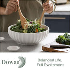 DOWAN 9.8'' Serving Bowls, 86 oz White Serving Platters, Large Ceramic Serving Dishes, Fruit Bowl, Set of 2, for Entertaining, Party, Kitchen, Dinner, Banquet, Housewarming Gift, White