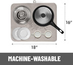 Bellemain XXL Dish Mat Microfiber Dish Drying Mat, Super absorbent (Light Grey, 16" x 18")