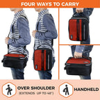 opux Insulated Lunch Box for Men Women Adult, Compact Lunch Bag for Kids Boy Girl Teen, Soft Lunch Cooler Bag for Work School, Leakproof Lunchbox Lunch Pail with Clip-on Buckle, Heather Red