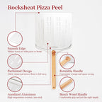 15x12 Inch Pizza Stone & 12 Inch Rotatable Pizza Peel Set, Baking Stone with Non-Stick Aluminum Peel, Spatula with Beech Wood Handle, Cordierite Bread stone for oven