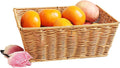 12" Poly Wicker Bread Basket, Hand Woven Food Storage Room Organizer, Fruits, Vegetables and Snacks Tabletop Food Serving Basket, Restaurant, Hotel Service, Brown (11.9x8x5.9)
