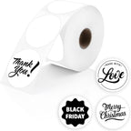 Perco White 2-Inch Perforated Circle Dot Thermal Sticker Labels — 735 Stickers/Roll, Direct Thermal Printer Compatible—with Permanent Adhesive for Organizing, Color Coding, Bin Labeling—Made in USA