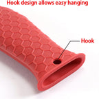 8 Pieces Silicone Hot Tool Holder Heat Resistant Potholder Cookware Handle Non Slip Rubber Pot Holders Handles Grip Covers for Cast Iron Skillet Silicone Cooking Kitchen Suits (Blue)