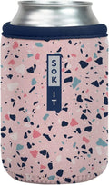 Sok It CanSok Sleeve for Beer & Soda Insulated Neoprene Cover (Pink Terrazzo, 12oz Can Sleeve)