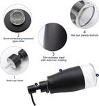 Gaussra Black Soap Dispenser with Coasterand Stickers, Refillable Liquid Stainless Steel Soap Dispenser for Kitchen Sink, Bathroom Countertop (11OZ / 320ML)